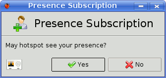 Subscription request from AIM contact